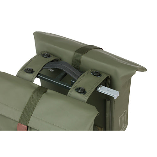 Basil City MIK Doppel-Packtasche, 28–32 Liter, 12 x 30 x 33 cm, moosgrün