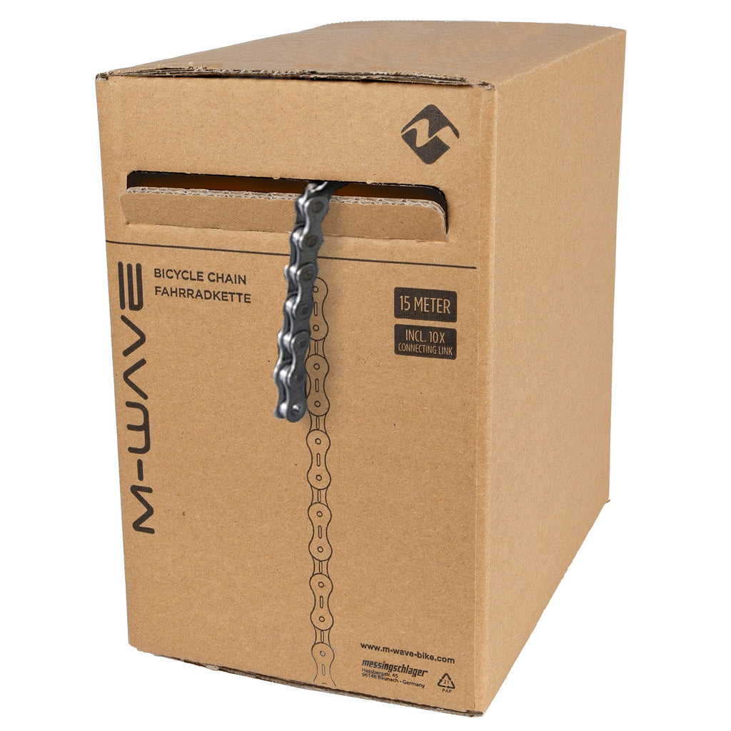 M-Wave Singlespeed-Nabenschaltungskette 1 2 x 1 8 - silber (Rolle mit 15 Metern)