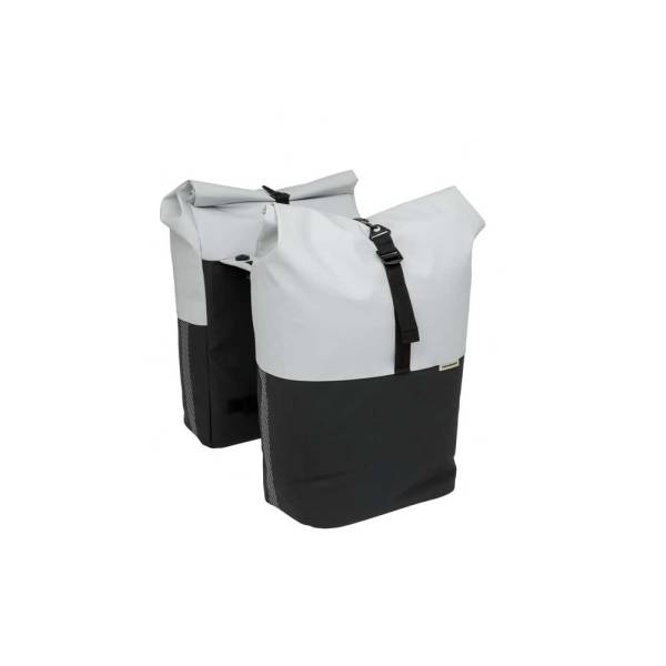 Neue Looxs Nyborg MIK 34 Liter Doppel-Packtasche - 30 x 17 x 37 cm (x2) - hellgrau schwarz