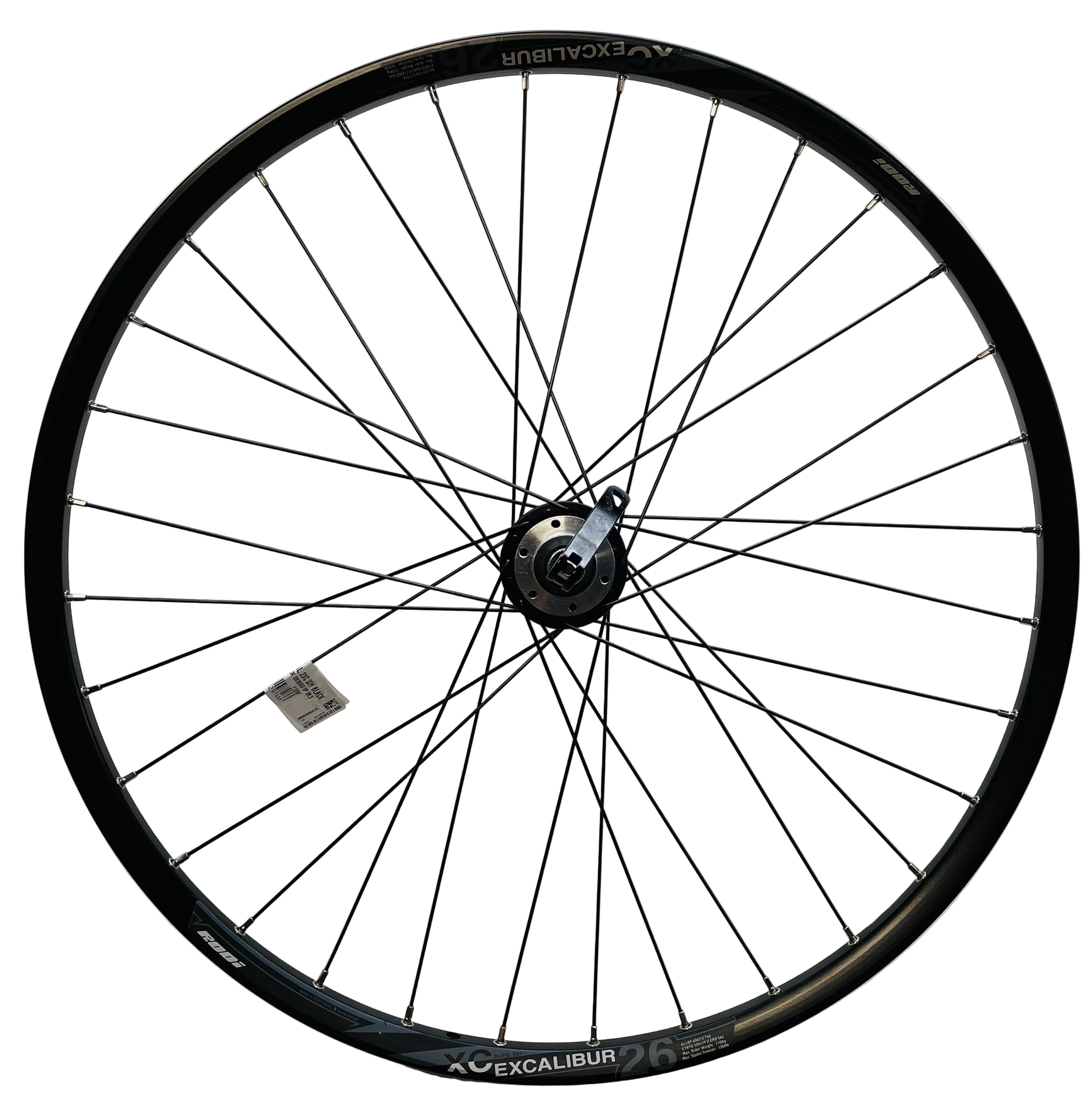 Rodi achterwiel 26 - 559x19 iis excalibur 2xc db600 qr zwart schijfrem cassette