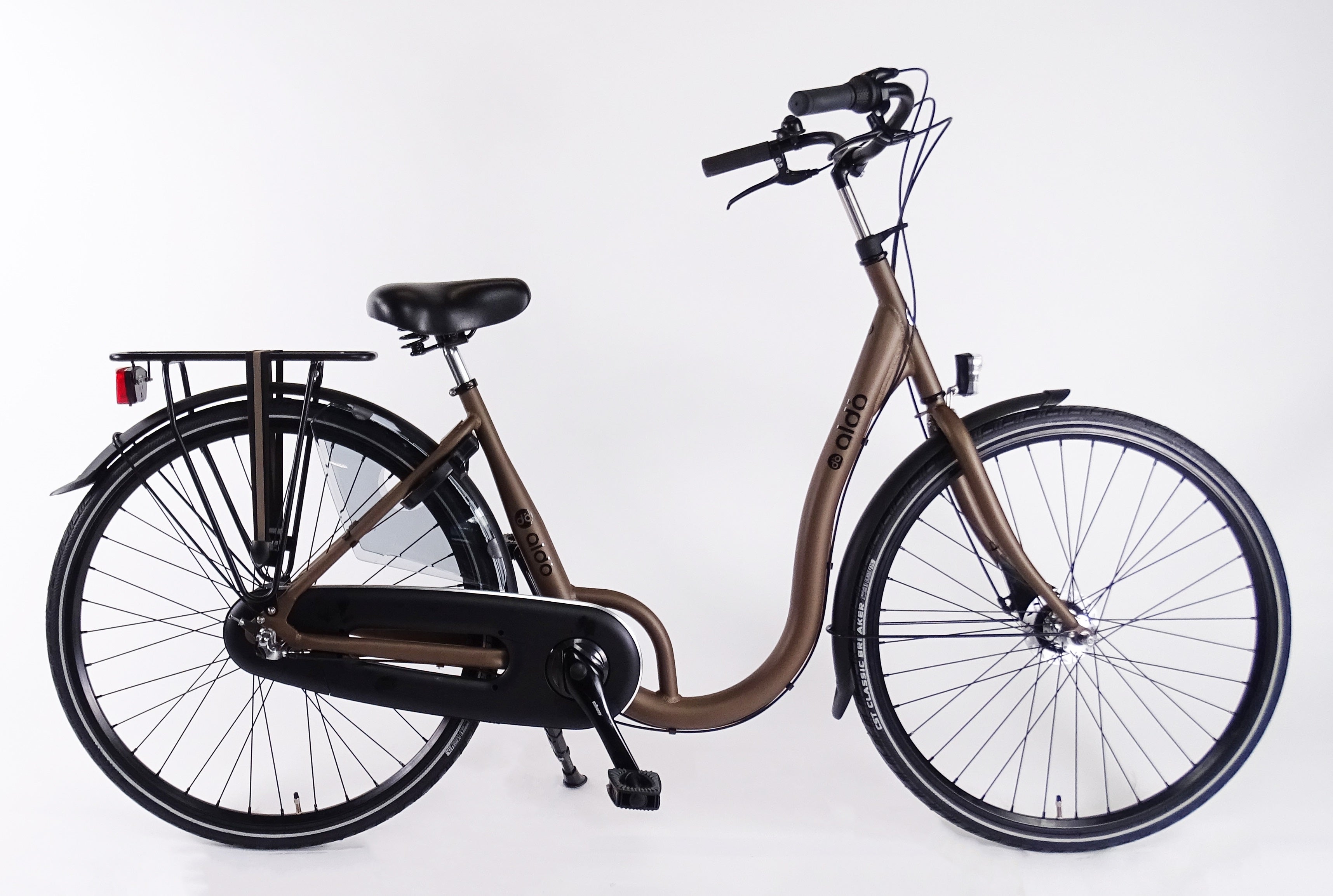 Aldo 28 Zoll Low-Step-Fahrradnabe aus Aluminium, Deore Braun