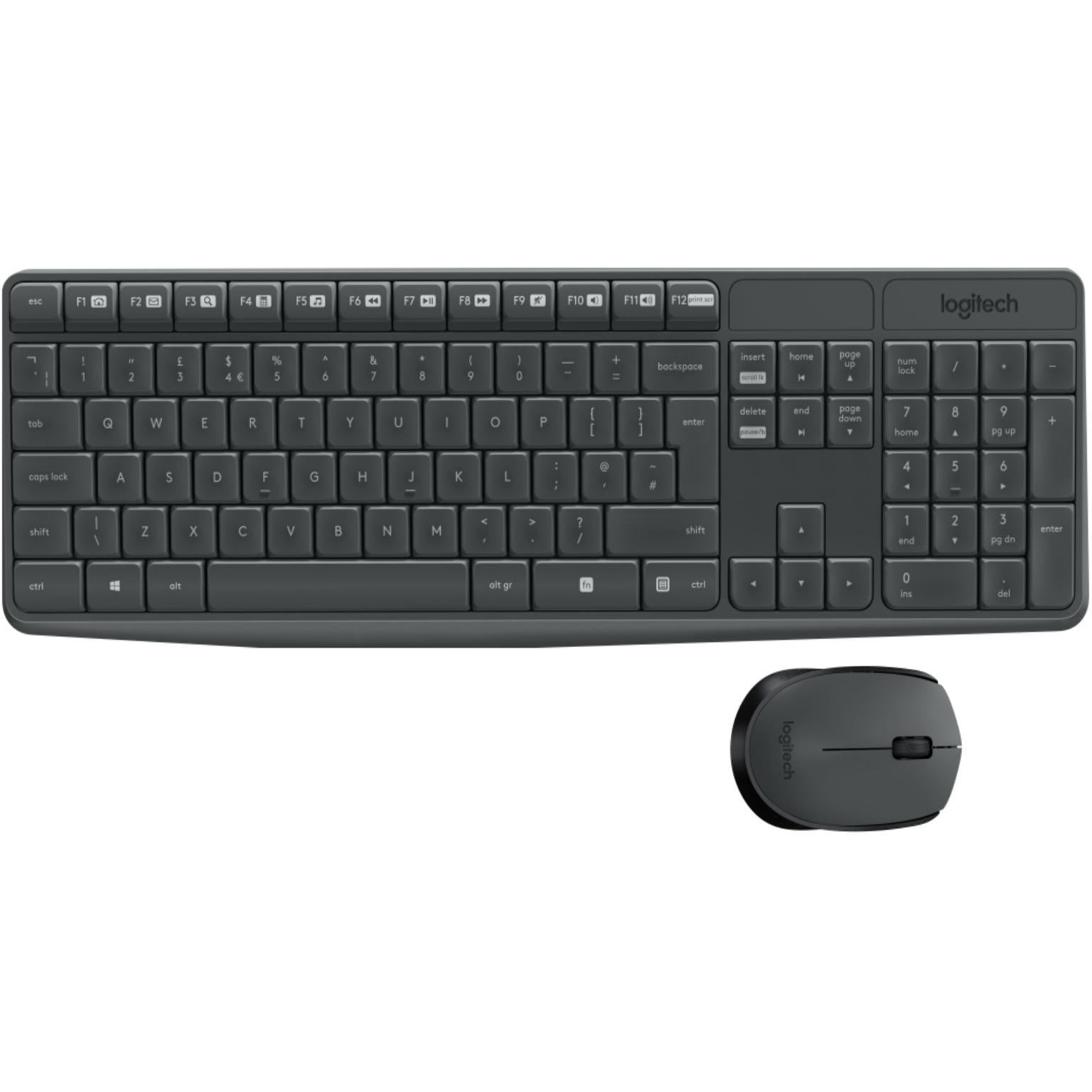 Draadloos toetsenbord met muis - logitech - qwertz