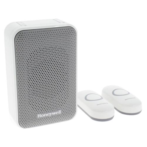 Honeywell dc313nfb - draadloze deurbelset met 2 deurdrukkers - wit