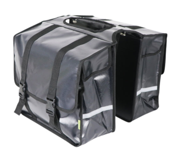 Dresco transporter dubbele fietstas 40 liter bisonyl zwart