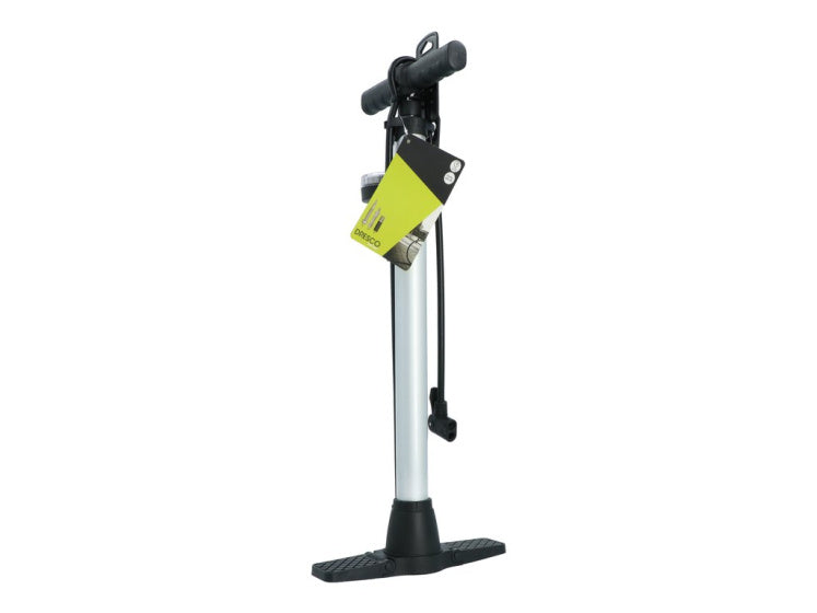 Dresco fietspomp manometer 52 cm dunlop, presta, schrader ventiel zilver