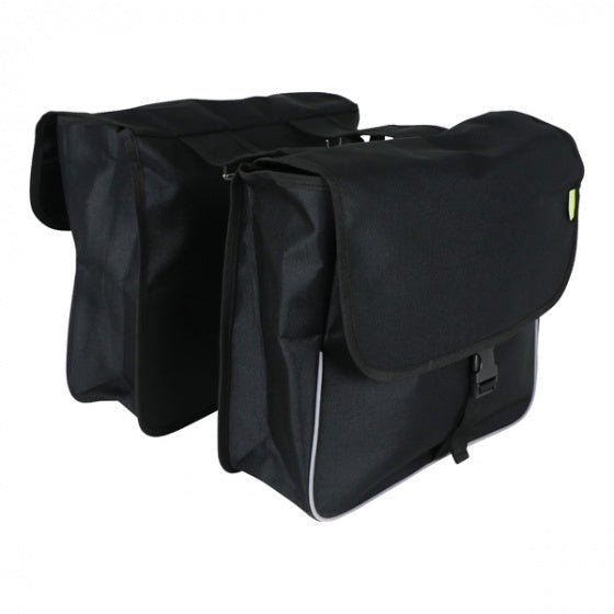 Dresco basic shopper dubbele fietstas 32 liter nylon zwart