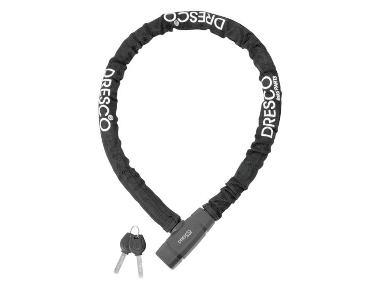 Dresco pantserslot kabel 100 cm rvs 3-delig zwart
