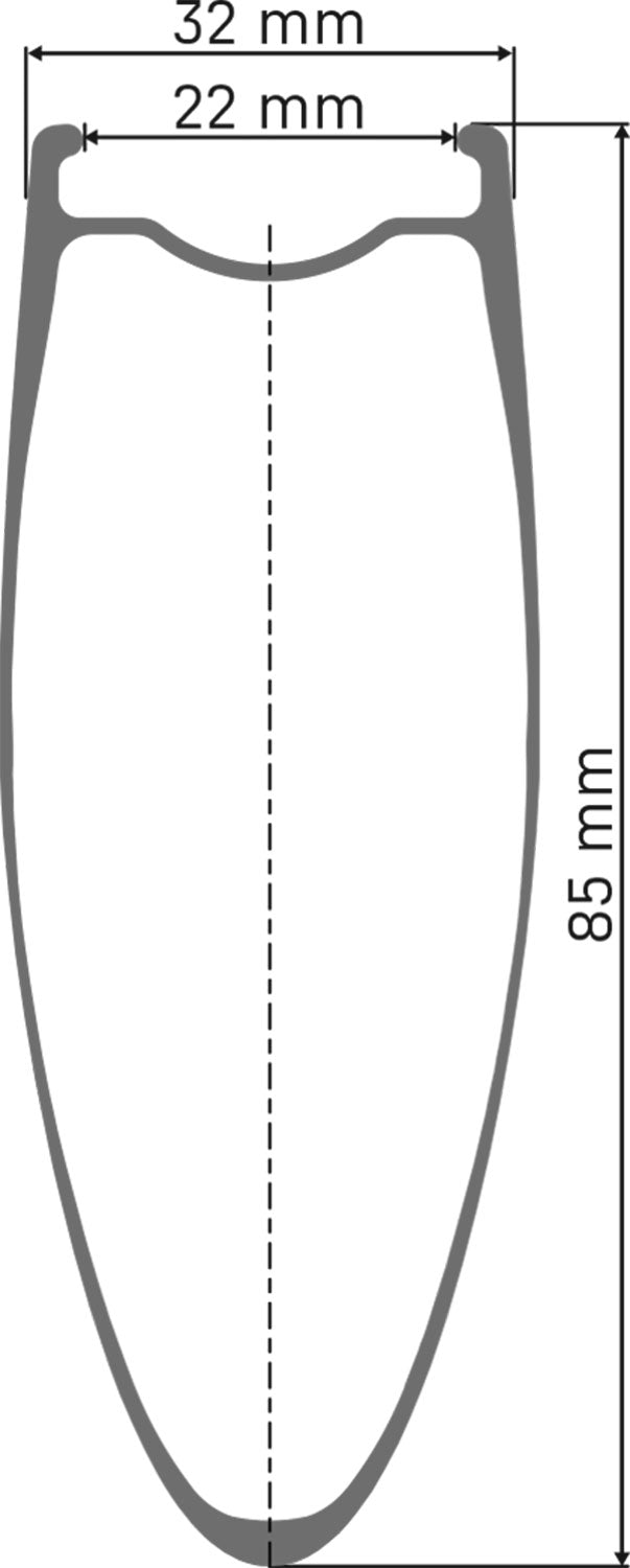 Dt swiss arc 1400 dicut® 85 28 disc cl carbon vorderrad