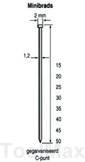 Dutack 1.2mm minibrads | 40mm | 5000 stuks - 5134033