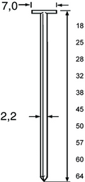 Dutack t-nagel tn22 staal 38mm ds 1 duizend - 5220054