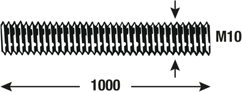 Connex draadstang m10 1m rvs - dy250695