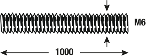 Connex draadstang m6 1m vz - dy250702