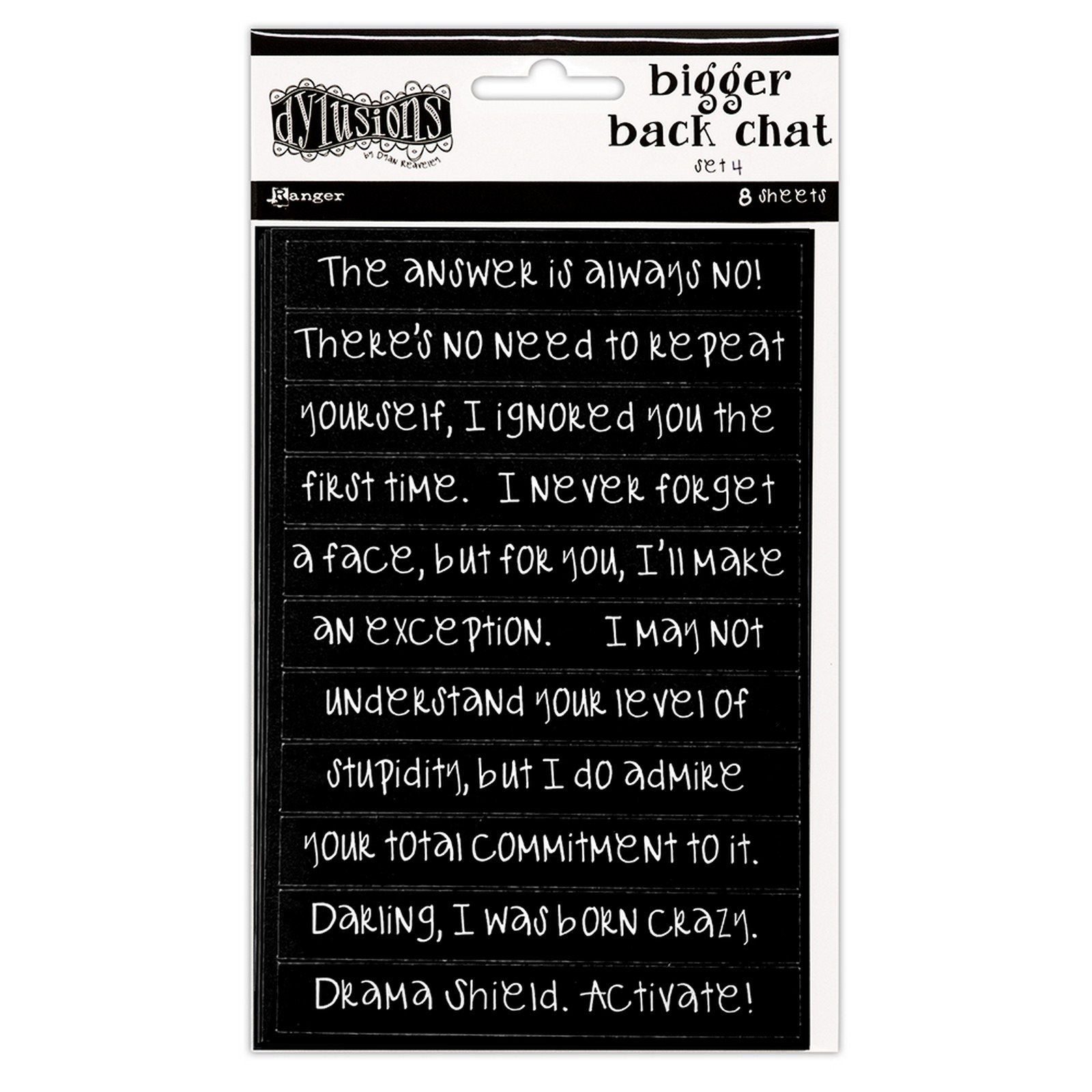 Ranger ink ranger • dylusions bigger back chat 4 black