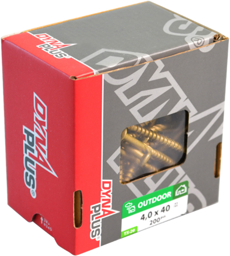 Dynaplus gevelschroef ar-bronze cilinderkop deeldraad zwarte kop torx tx15 4.0x50 28 | 200 stuks - 0284.08.25905
