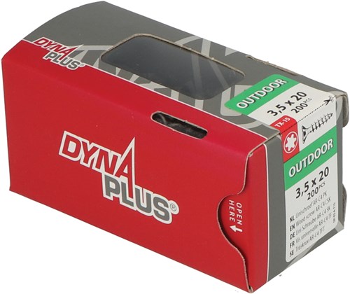 Dynaplus unischroef spaanplaatschroef ar-coating platkop voldraad torx tx15 3.5x20 | 200 stuks - 0281.08.17001
