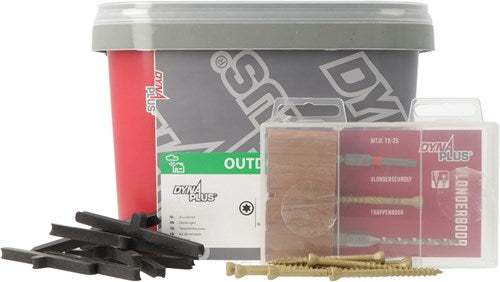 Dynaplus vlonderkit vlonderschroef | 300 stuks+t-stuk | 150 stuks+boor | 1 stuk+bit | 1 stuk - 0289.13.90001