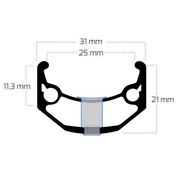 Ryde ZAC Big Bull 28 29 622 x 25C Aluminiumfelge - 36-Loch 14G - schwarzer Untergrund