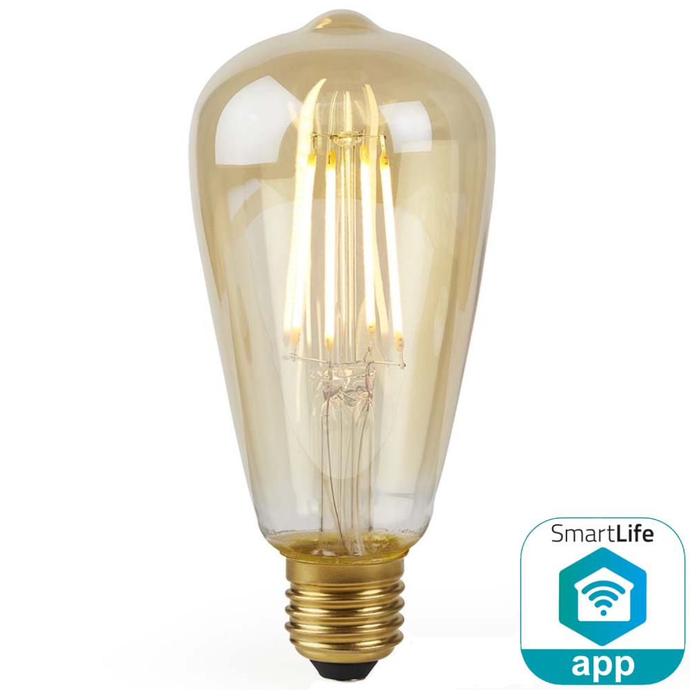 Nedis wifilf10gdst64 WLAN-Smart-LED-Lampe mit Glühfaden E27 ST64 5 W 500 lm