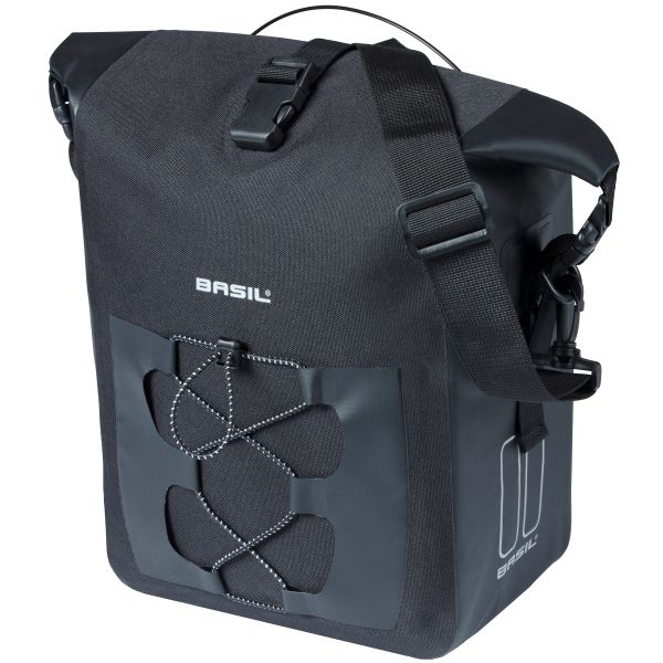 Basil Navigator M Einzeltasche | MIK Nieten | Schwarz 14 l