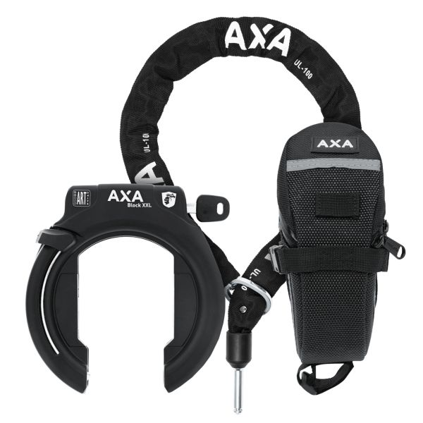 Axa Block XXL Ringverschluss mit ULC100-Kette und Satteltasche