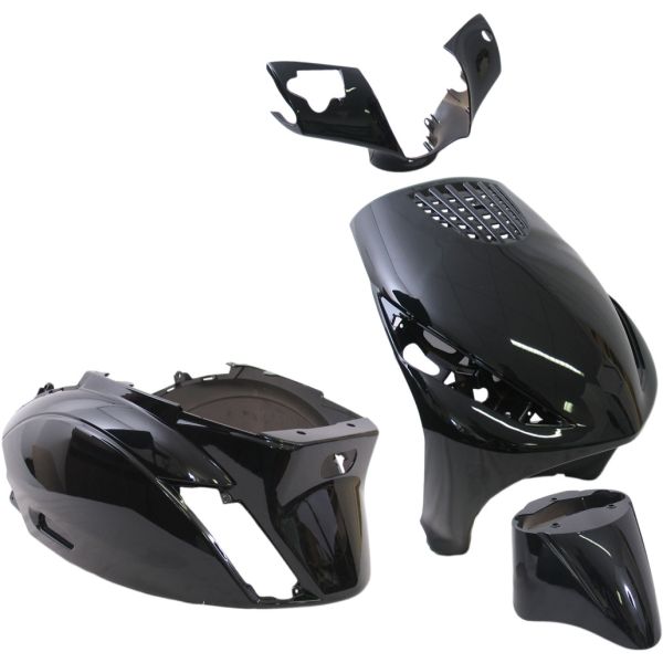 4-teiliges Kantenschutzplatten-Set für Piaggio Zip Zip 2000 2T 4T ab Baujahr 2000 – Metallic-Schwarz