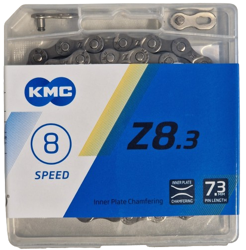 Km C z8.3 Fahrradkette 8-fach 1 2x3 32 114 Glieder graubraun in Box