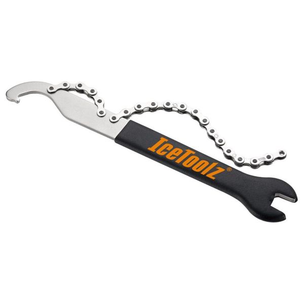 IceToolz Mehrgangwerkzeug 24034s4 mit Fußschlüssel, Haken und Freilaufabzieher 1 2 x 3 32