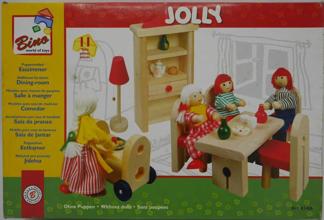 Van der doelen poppenhuis meubels eetkamer met trolley