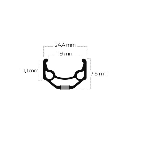 Rim Ryde ZAC 19 26 559 x 19C Aluminium 32-Loch 14G - Schwarz