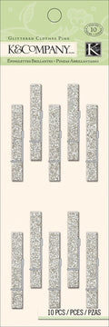 K company • glittered silver clothes pins