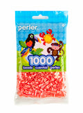 Perler • pearl stripe strijkkralen hot coral