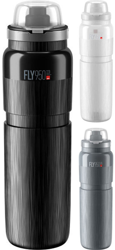 Elite bottle with protective cap fly mtb tex grey 950ml