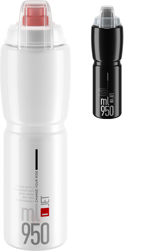 Elite jet plus drinking bottle 950ml | transparent red