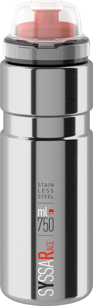 Elite syssa race drinking bottle 750ml | silver glossy