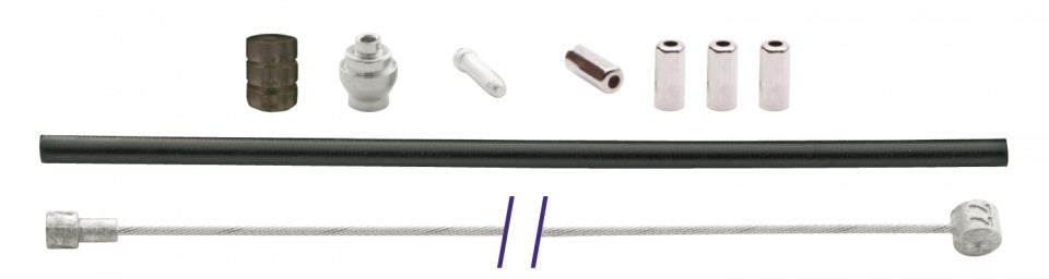 remkabel set universeel 1800 2350 mm zwart zilver