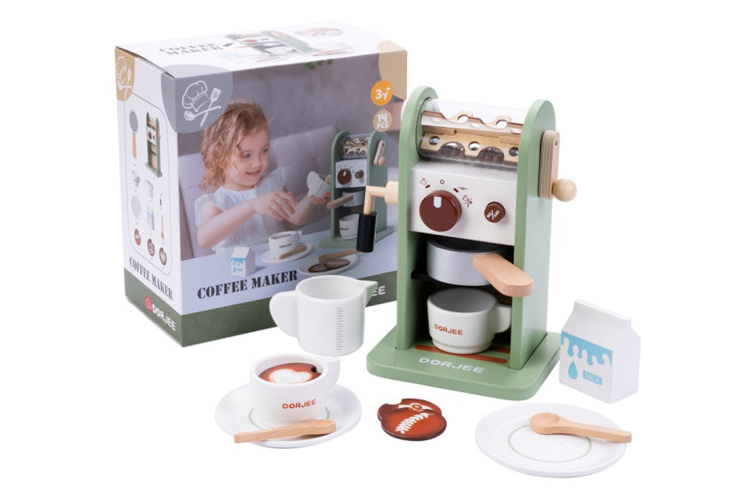 Kaffeemaschine aus Holz, 14-teilig
