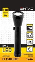 Enzo entac led zaklamp 1w aluminium zwart 1xaa 5700110