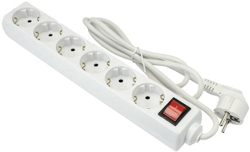 Enzo entac tcd ra 6-voudig 5meter snoer met schakelaar wit 6872013