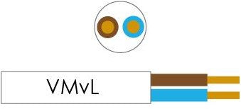 Enzo kabel vmvs rond 2x0,75 qmm kleur wit - 1227100