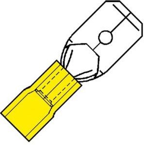 Enzo kabelschoen vlaksteker male geel 6.3x0.8mm - 4433610