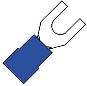 Enzo kabelschoen vork blauw 6.4mm - 4433410