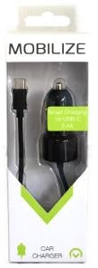 Enzo mobilize usb autolader 4200ma zwart + usb-c kabel 9540130