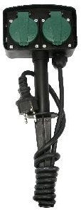 Enzo tuinstopcontact dubbel op spies | spatwaterdicht | met 1.5 meter kabel - 5070105