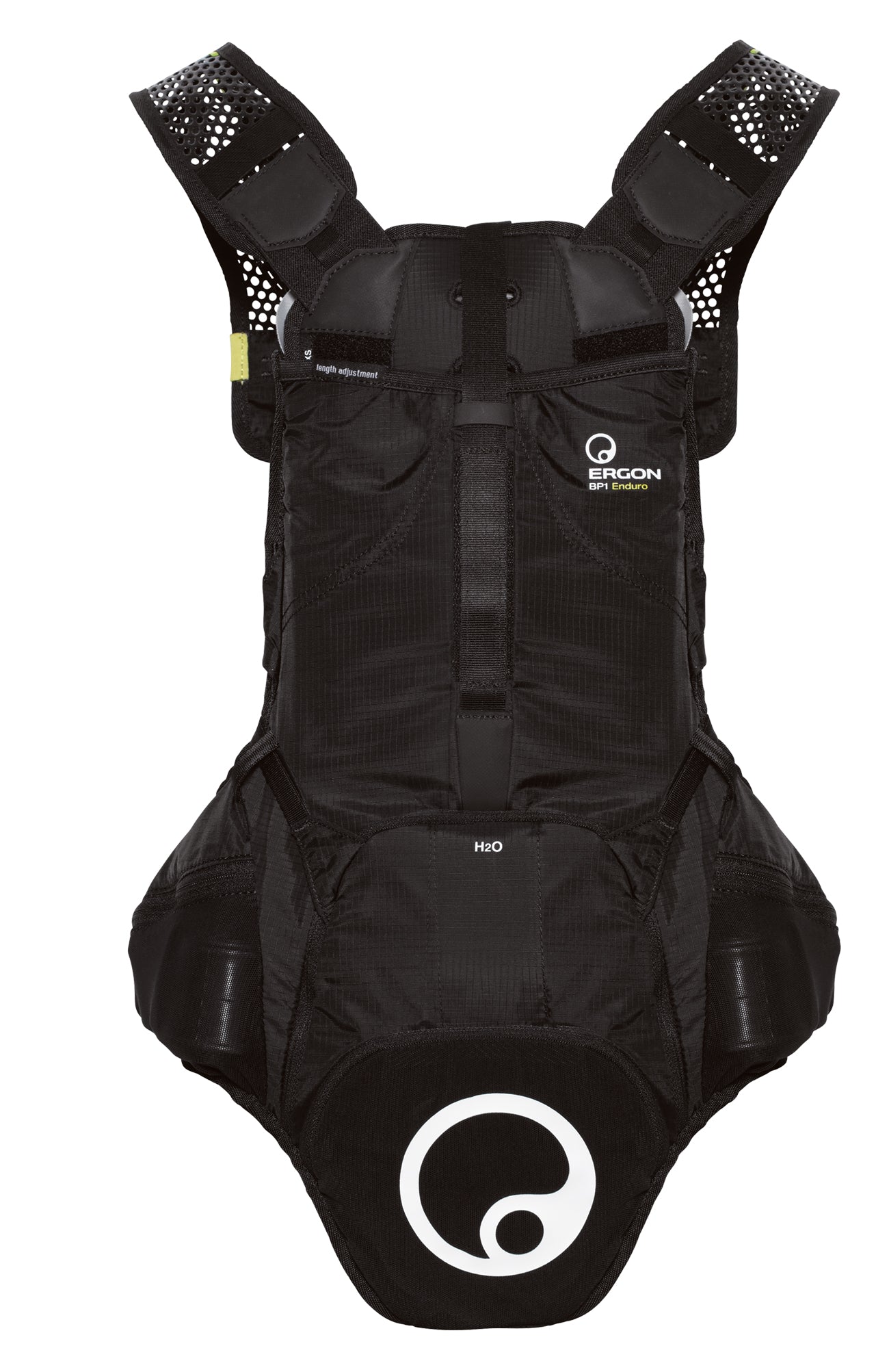 Ergon BP1 rugzak - rugbeschermer voor heuvels, bergen en bikepark - Grijs Zwart - Polyester Nylon - Ergon