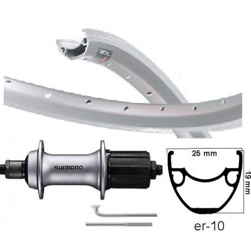 Kgs Hinterrad 28 Zoll (622) Felge silber Kassette 8-10-fach Ausfallende