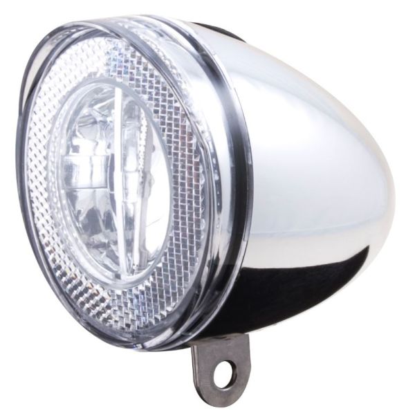 Spanninga Swingo XDO LED-Scheinwerfer mit Reflektor und Dynamoanschluss – Chrom