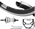 Kgs voorwiel 28 inch (622) zac2000 zwart zilver rollerbrake vaste as