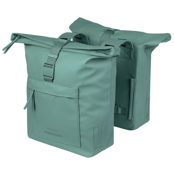Basil Brooklyn 41L Doppel-Fahrradtasche - Grün (14 x 30 x 37 cm)