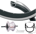 Gewicht Hinterrad 28 Zoll (622) Stratos ZW Silver Nexus 7 Rollerbrake