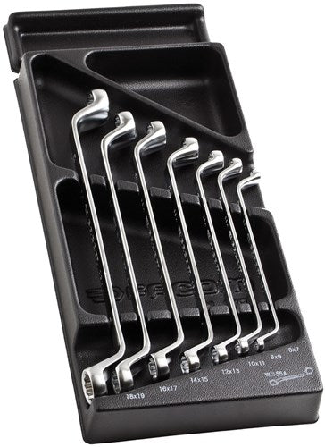 Facom module met 7 verdiepte ringsleutels van 6 tot 19 mm - mod.55-1